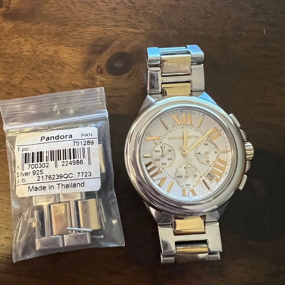Authentic Michael Kors Silver and Gold Women’s Watch - Picture 3 of 5